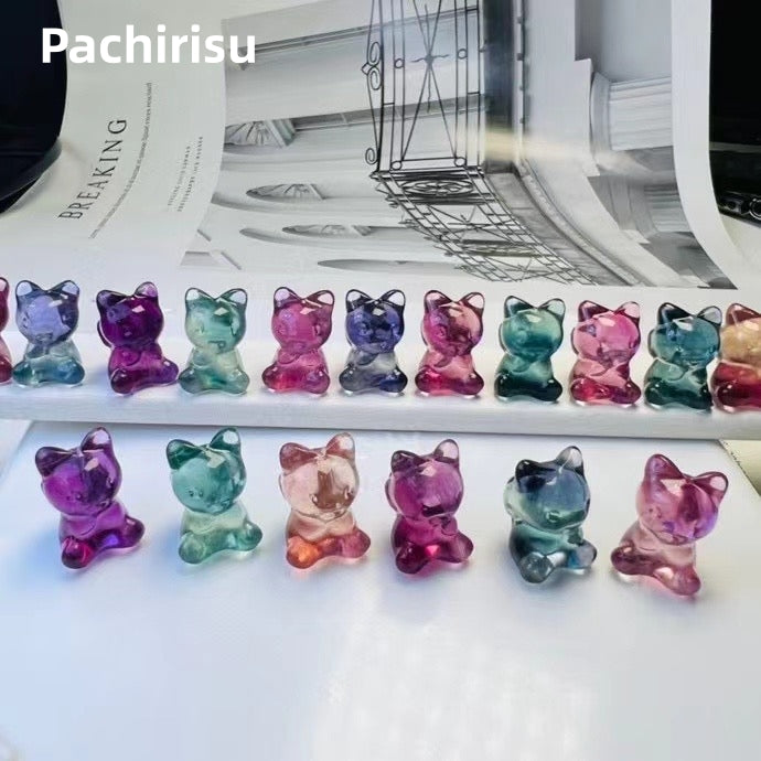 1$ Mini Fluorite Pokemon Figures Carving Group