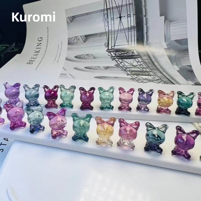 Mini Candy Fluorite Kuromi Natural Crystal Carvings