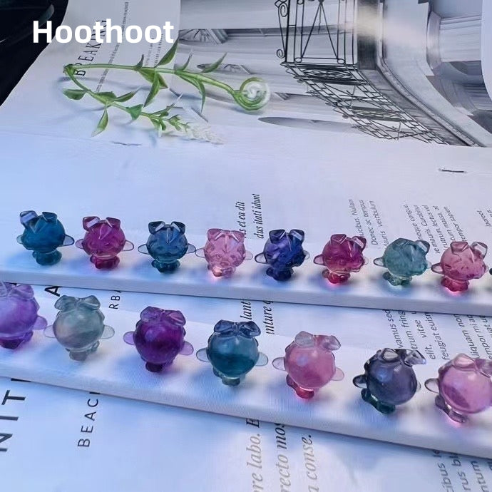 1$ Mini Fluorite Pokemon Figures Carving Group