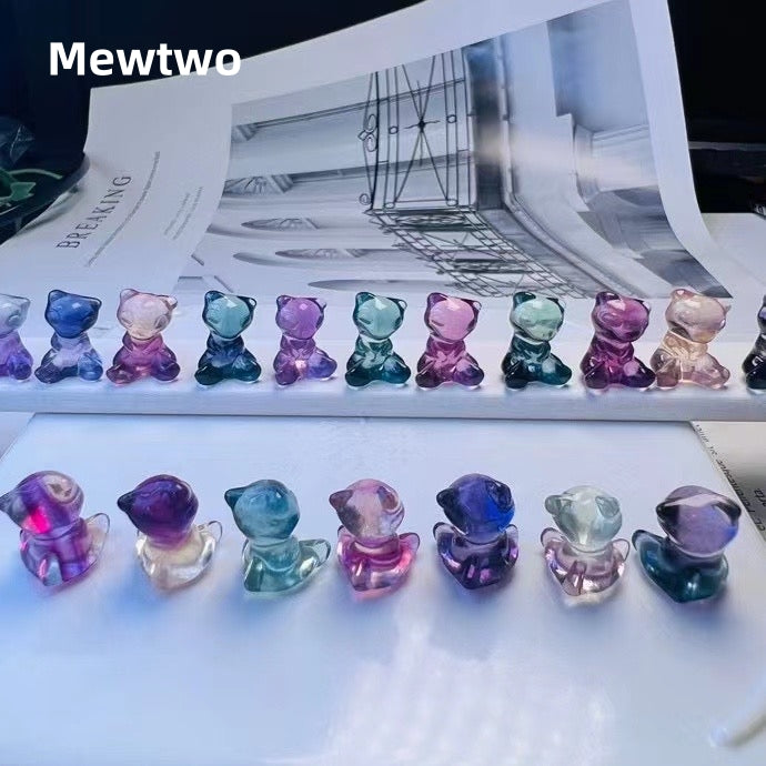 1$ Mini Fluorite Pokemon Figures Carving Group