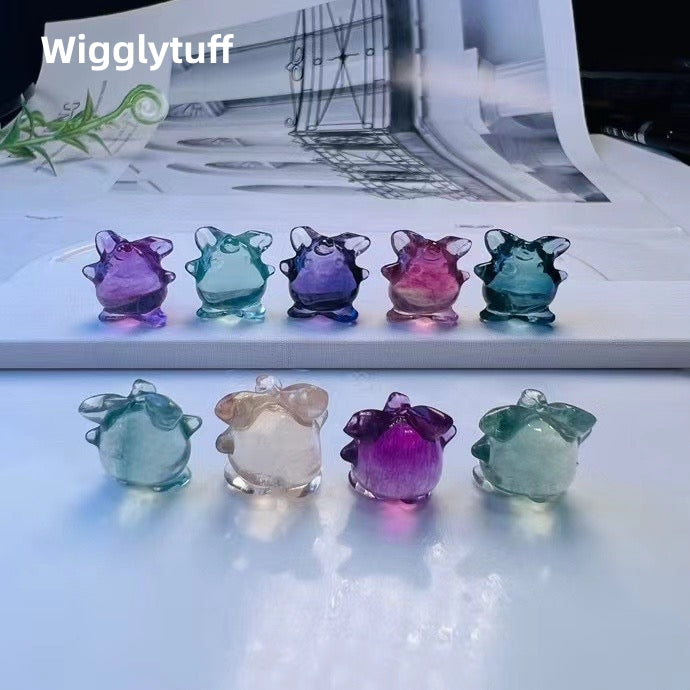 1$ Mini Fluorite Pokemon Figures Carving Group