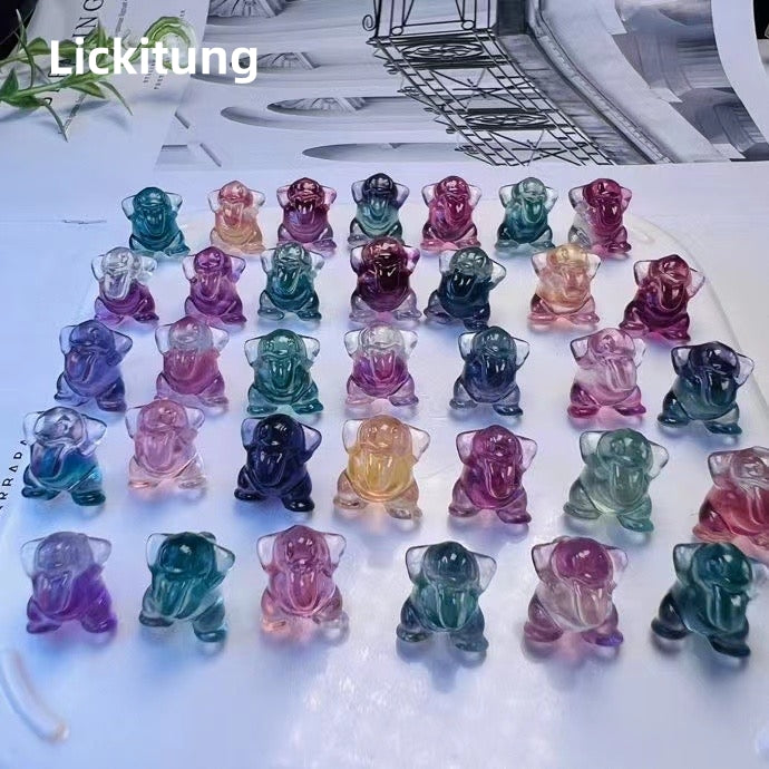 1$ Mini Fluorite Pokemon Figures Carving Group