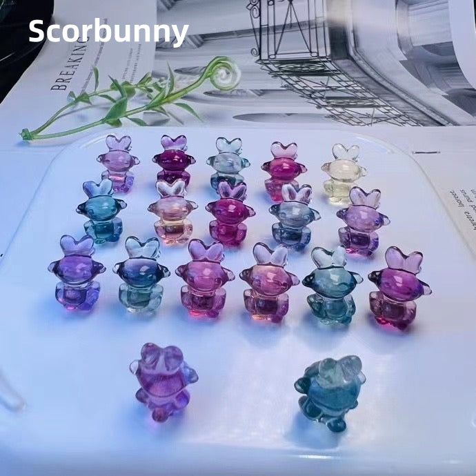 1$ Mini Fluorite Pokemon Figures Carving Group