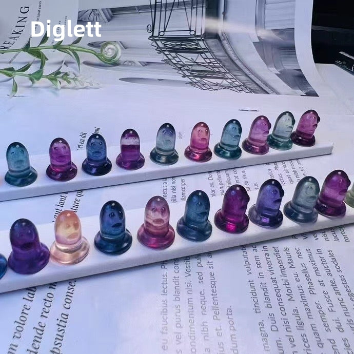 1$ Mini Fluorite Pokemon Figures Carving Group