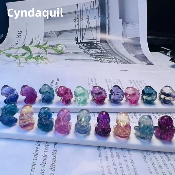 1$ Mini Fluorite Pokemon Figures Carving Group