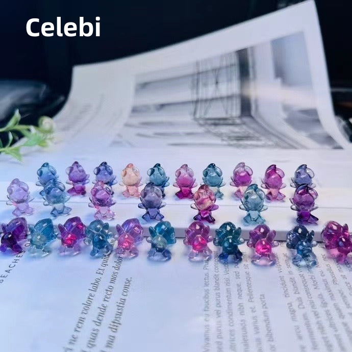 1$ Mini Fluorite Pokemon Figures Carving Group