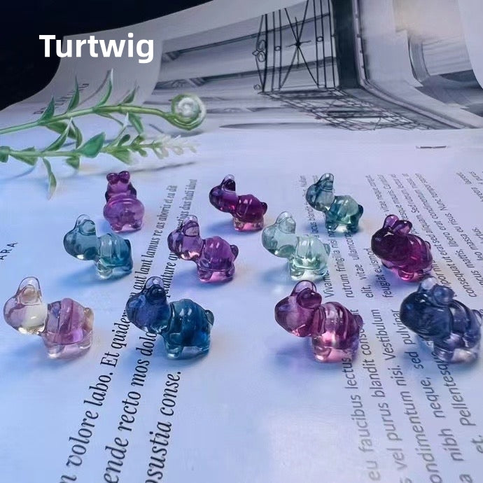 1$ Mini Fluorite Pokemon Figures Carving Group