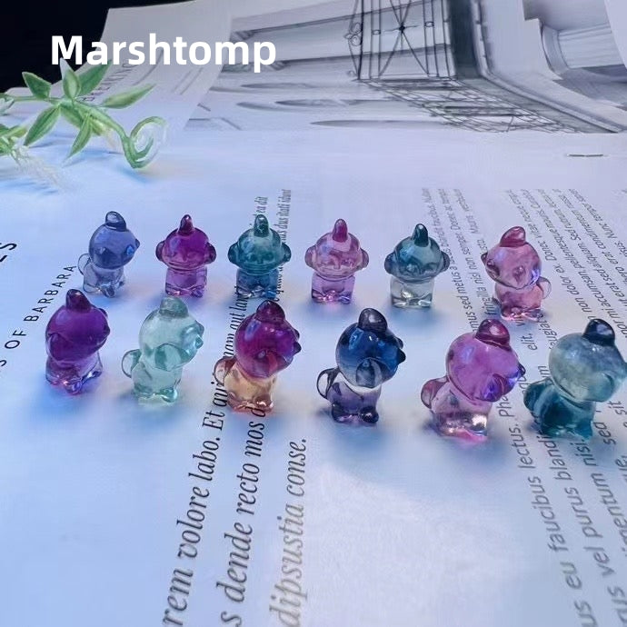 1$ Mini Fluorite Pokemon Figures Carving Group