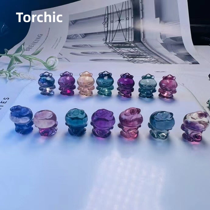 1$ Mini Fluorite Pokemon Figures Carving Group