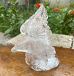 Natural Hand Carved Clear Quartz with Golden Healer Eagle Carving