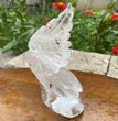 Natural Hand Carved Clear Quartz with Golden Healer Eagle Carving