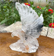 Natural Hand Carved Clear Quartz with Golden Healer Eagle Carving