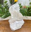 Natural Hand Carved Clear Quartz with Golden Healer Eagle Carving