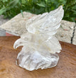 Natural Hand Carved Clear Quartz with Golden Healer Eagle Carving