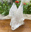 Natural Hand Carved Clear Quartz with Golden Healer Eagle Carving