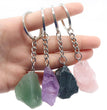 Natural Raw Stone Keyring Keychain Bag Chain