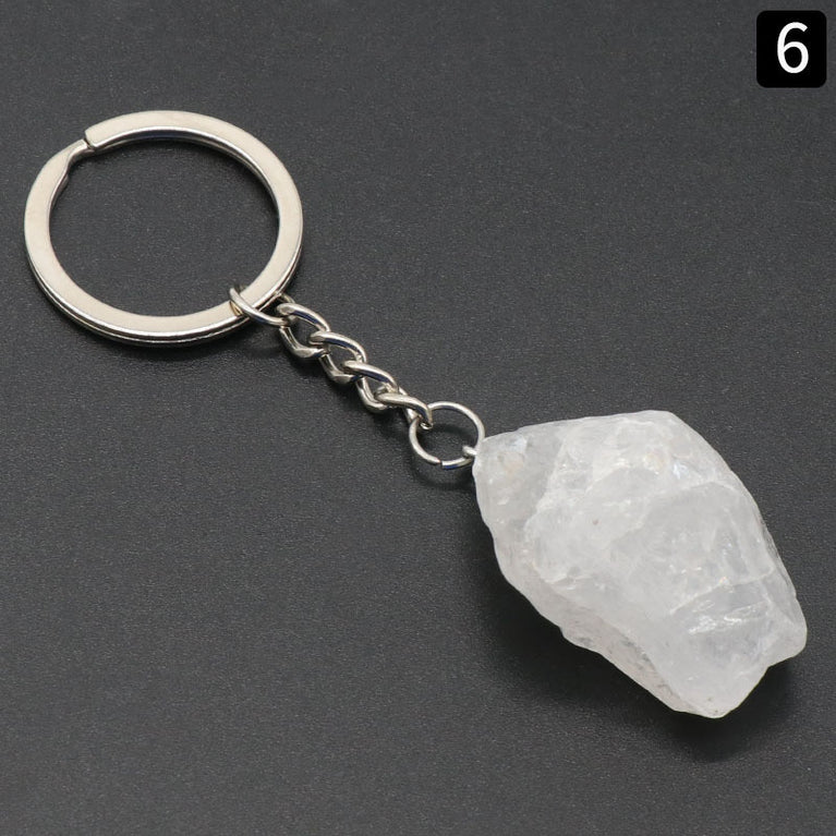 Natural Raw Stone Keyring Keychain Bag Chain