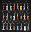 Natural Crystal Dog Bone Keyring Keychain