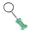 Natural Crystal Dog Bone Keyring Keychain