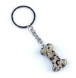 Natural Crystal Dog Bone Keyring Keychain