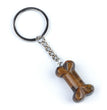 Natural Crystal Dog Bone Keyring Keychain