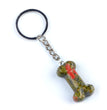 Natural Crystal Dog Bone Keyring Keychain