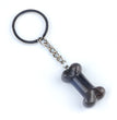 Natural Crystal Dog Bone Keyring Keychain