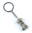 Natural Crystal Dog Bone Keyring Keychain