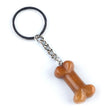 Natural Crystal Dog Bone Keyring Keychain