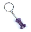 Natural Crystal Dog Bone Keyring Keychain