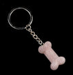 Natural Crystal Dog Bone Keyring Keychain