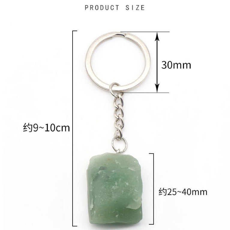 Natural Raw Stone Keyring Keychain Bag Chain