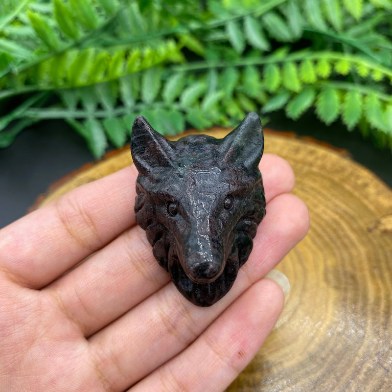 4.5CM Wolf Head Natural Crystal Carving