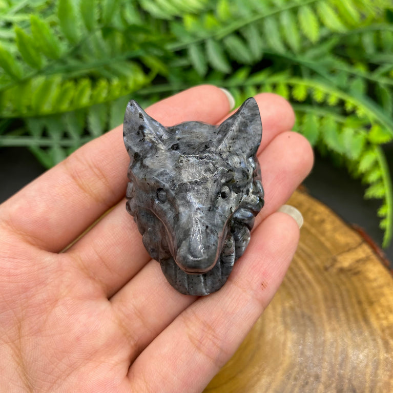 4.5CM Wolf Head Natural Crystal Carving