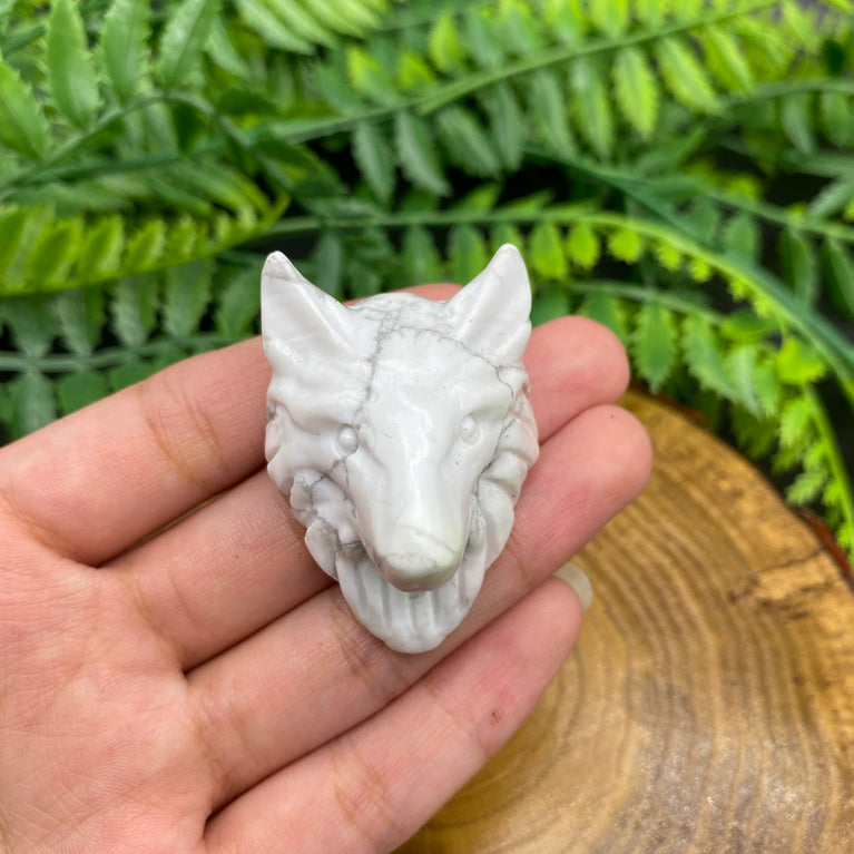 4.5CM Wolf Head Natural Crystal Carving