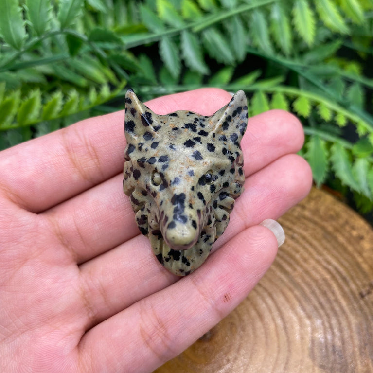 4.5CM Wolf Head Natural Crystal Carving