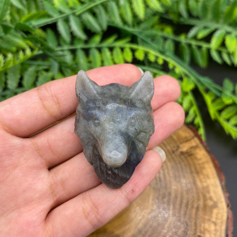 4.5CM Wolf Head Natural Crystal Carving