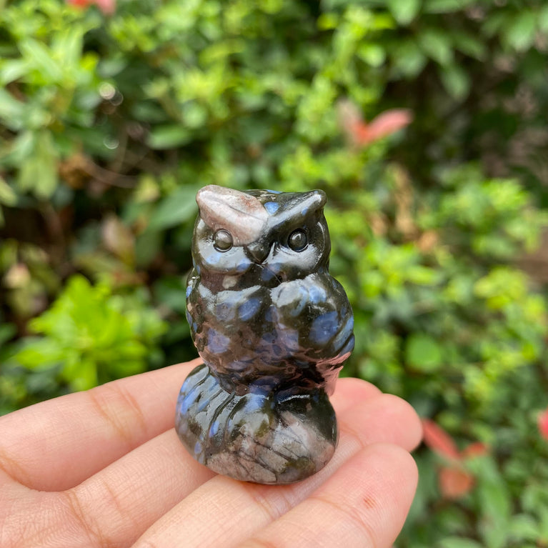 4CM Owl Natural Crystal Carving