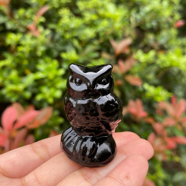 4CM Owl Natural Crystal Carving