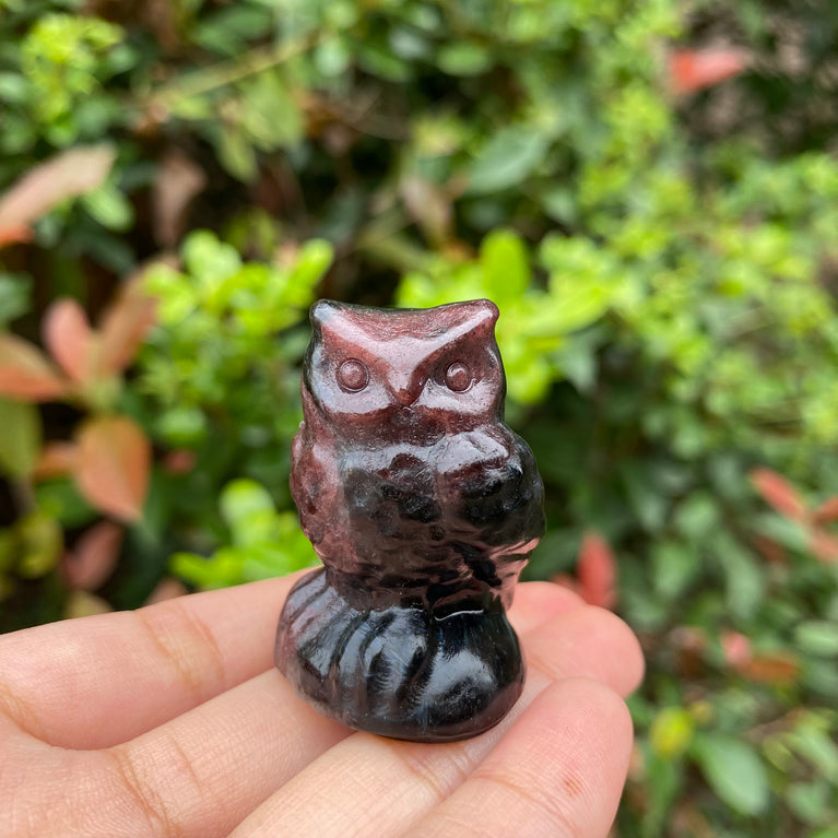 4CM Owl Natural Crystal Carving