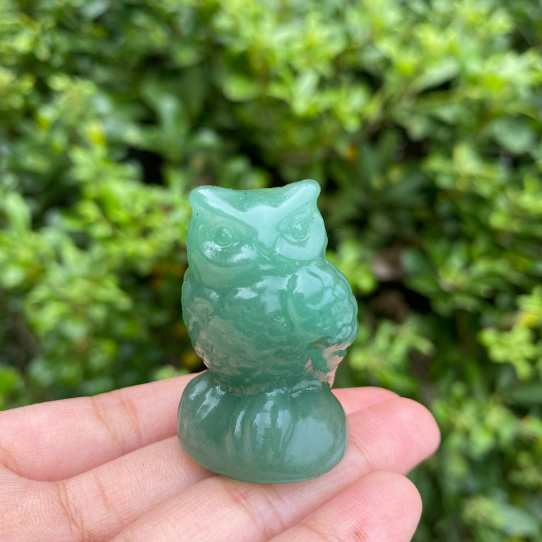 4CM Owl Natural Crystal Carving