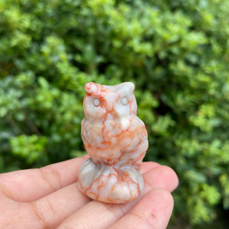 4CM Owl Natural Crystal Carving