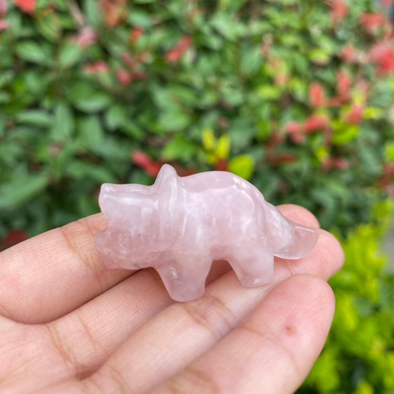 4CM Mini Triceratops Natural Crystal Carving