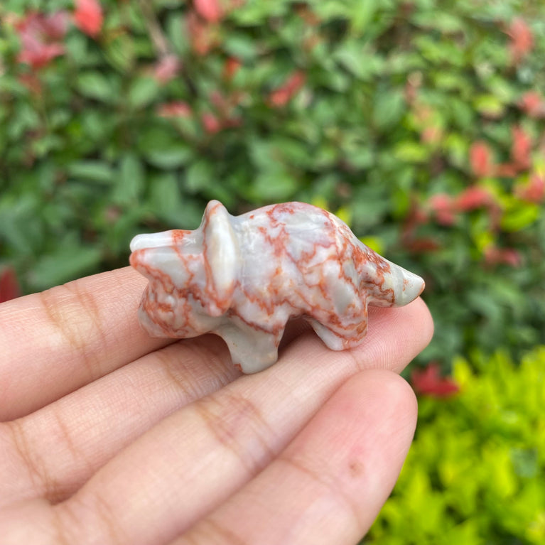 4CM Mini Triceratops Natural Crystal Carving