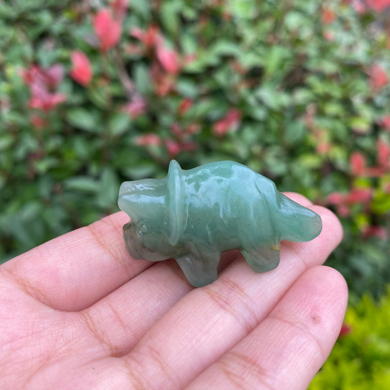 4CM Mini Triceratops Natural Crystal Carving