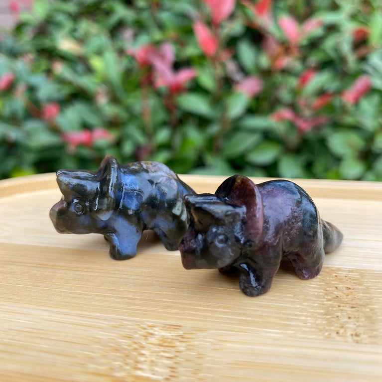 4CM Mini Triceratops Natural Crystal Carving