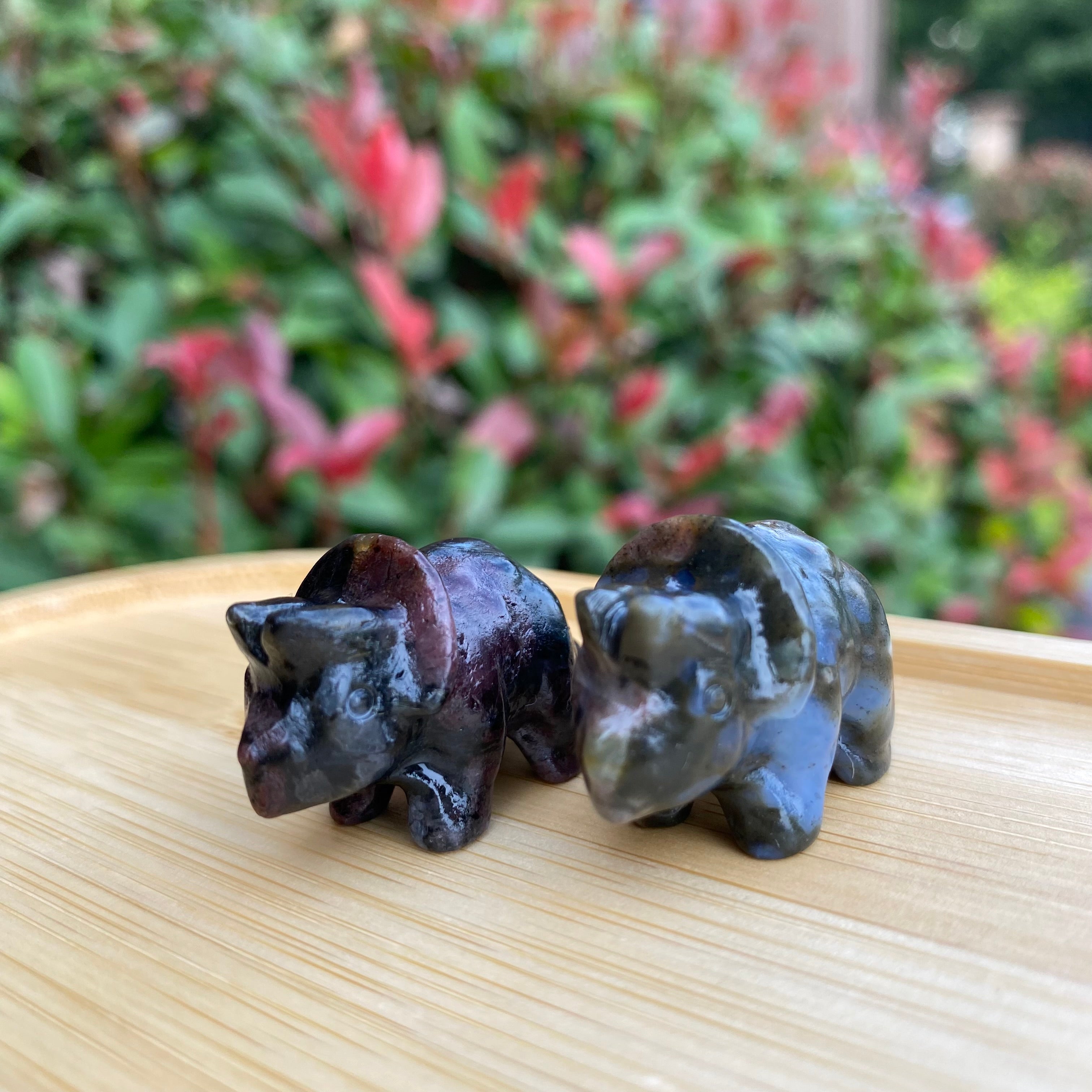 4CM Mini Triceratops Natural Crystal Carving