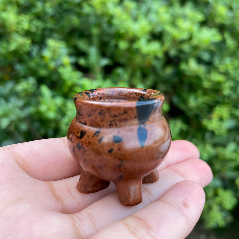 3CM Mini Cauldron Natural Crystal Carving