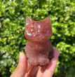 6/10CM Sitting Cat Natural Crystal Carving