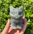 6/10CM Sitting Cat Natural Crystal Carving